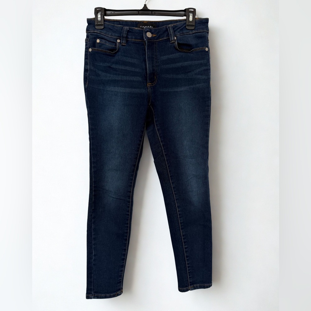 Tahari Indigo Womens 8/29 Dark Wash Classic Work Casual‎ Minimalist Skinny Jeans